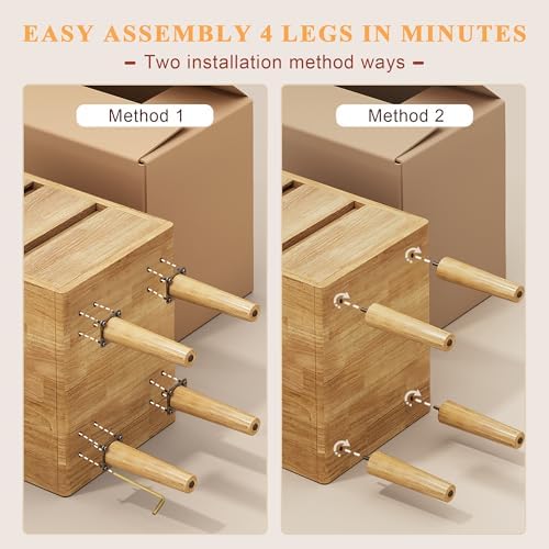 Nightstand with 3 Drawers Narrow Night Stand Solid Wood Bedside Table Mid - Image 6