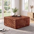 Boneless Ottoman for Couch, Corduroy Cloud Ottoman, Oversized Square Large Pouf by TEKIROSE