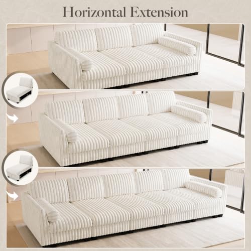 Belffin Oversized Cloud Deep Seat Sectional Sleeper Sofa Bed Corduroy Couch. - Image 7
