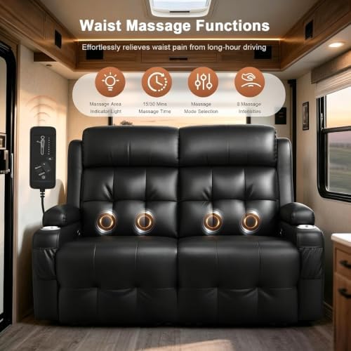 RV Loveseat Recliner Sofa, Wall Hugger Reclining RV Couch - Image 5