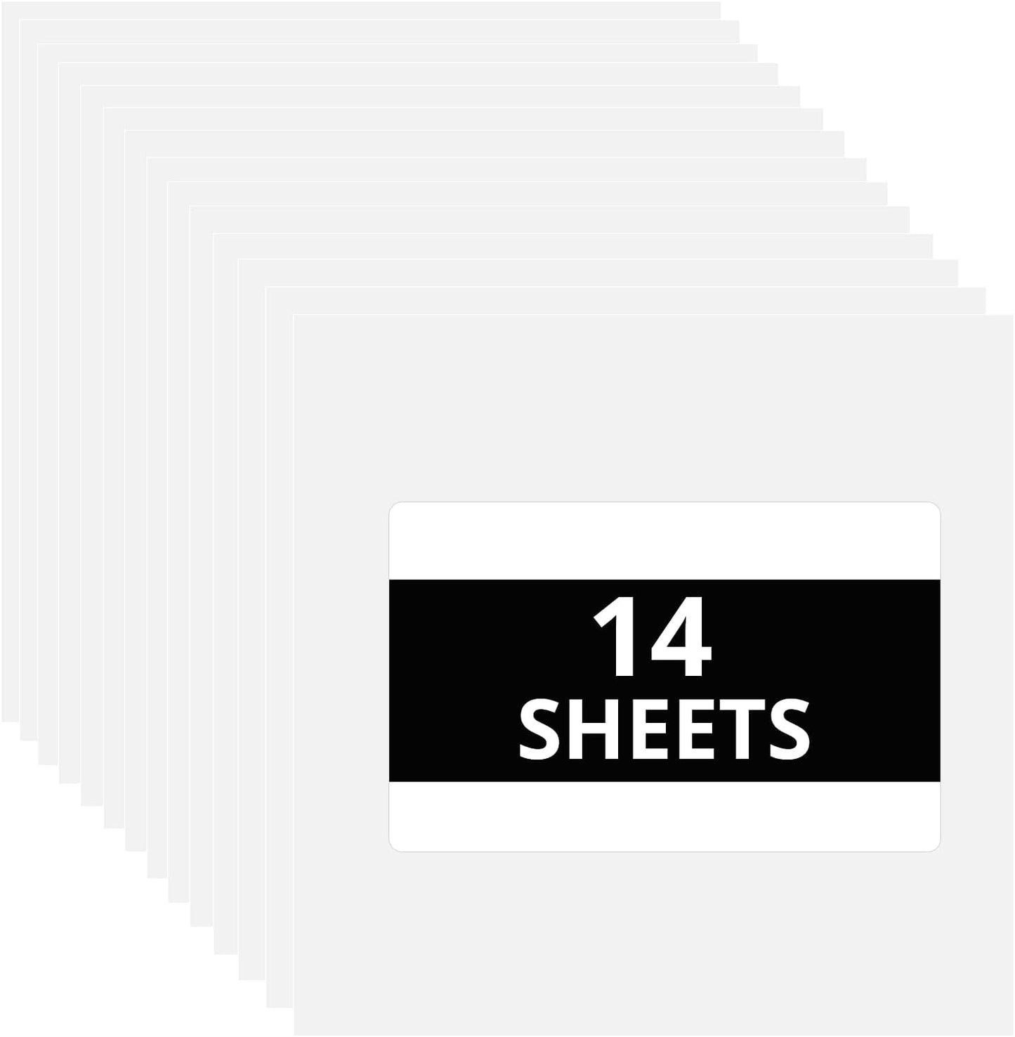 HTVRONT White Permanent Vinyl - 14 Pack Matte White Adhesive Vinyl, 12 ” x 12 ” Permanent Vinyl Sheets for Craft Projects, Party Decoration, Permanent Adhesive Vinyl for Cutting Machine