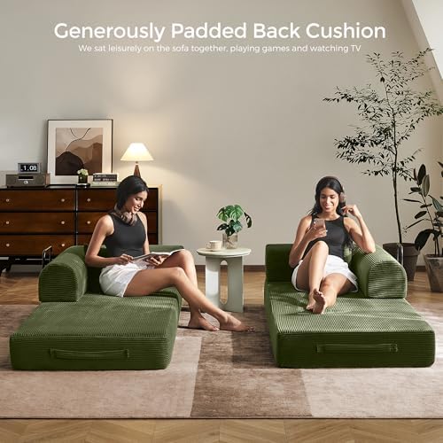 79" Convertible Futon Sofa Bed, Boneless Couch - Image 2