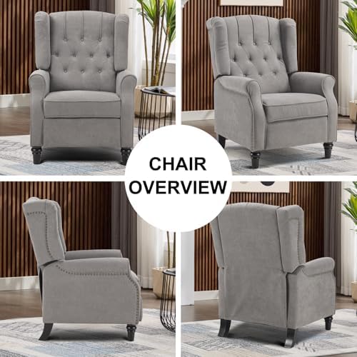 EBELLO Pushback Recliner Chair, Fabric Armchair Push Back Recliner - Image 7