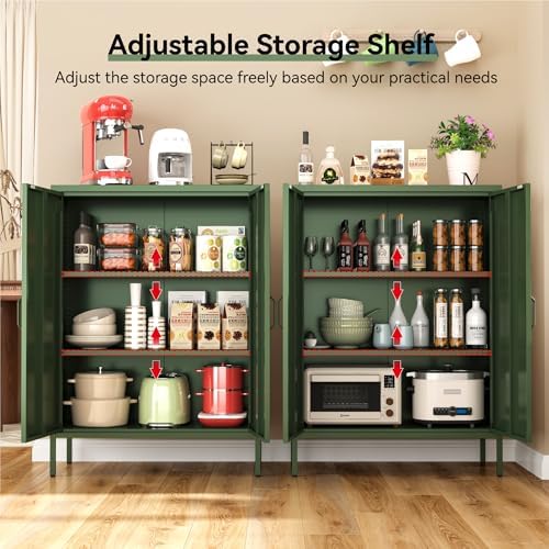 Metal Locker Cabinet, 3 Tier Modern Storage Freestanding Sideboard - Image 6