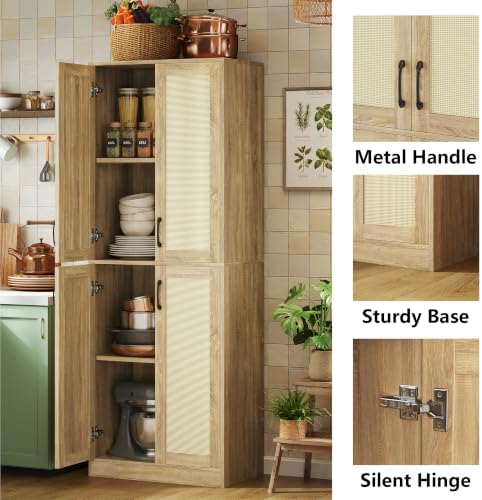 JASIWAY Rattan Pantry Cabinet - Image 4