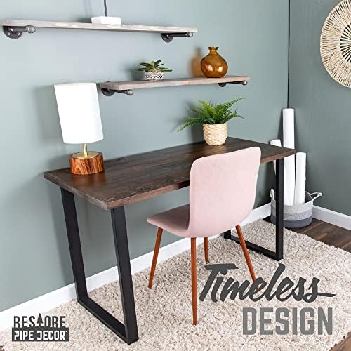 PIPE DECOR Boulder Black Solid Wood Rustic 48” Desk Kit - Image 4