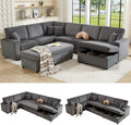 130" Sectional Couches for Living Room, Modular Sectional Sofa by AMERLIFE