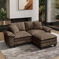 HERA'S HOUSE 3-Seat L Shaped Modular Cloud Couch Sectional Sofa Ottoman by HERASHOUSE