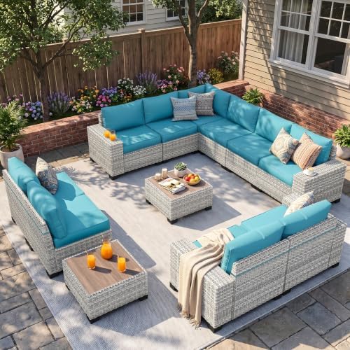 Outdoor Patio Furniture Set PE Wicker Rattan Outdoor Sectional Sofa by MuphyersPatioFurniture