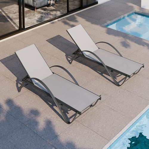 Shintenchi Patio Chaise Lounge Set of 2, Pool Chaise Lounge - Image 2