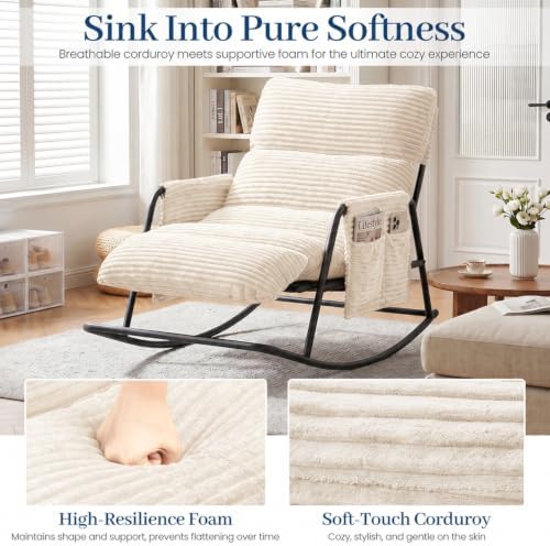 Oversized Corduroy Rocking Chair - Image 4