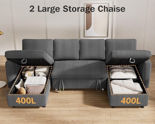 Vipbear 104" Sectional Sleeper Sofa Bed - Image 7