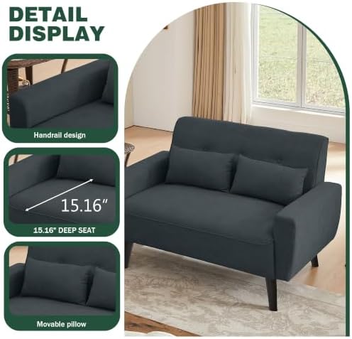 79" Convertible Sectional Sofa Set, Modern Linen Small L Shaped Couch - Image 5