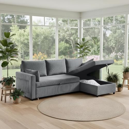 Ball & Cast 86" Sectional Sleeper Sofa Bed Pull Out Couches by BallCast