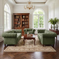 Modern 3-Piece Chesterfield Sofa Set, Chenille Armchair & 2 Sofas by MordenFortFurniture