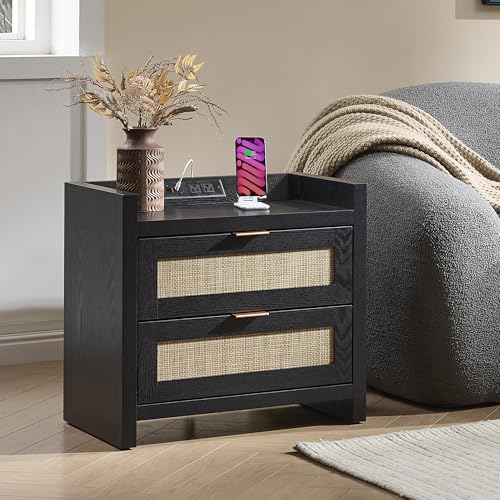 SICOTAS Rattan Night Stand Bedside Table : Nightstand - Image 6