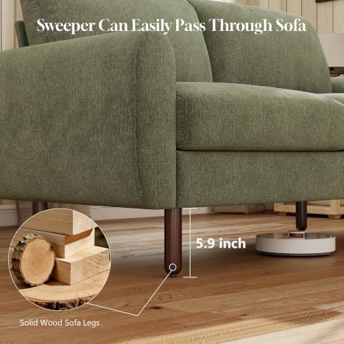 WorthFurni 68" Loveseat Sofa, Comfy Chenille Fabric Couches - Image 6