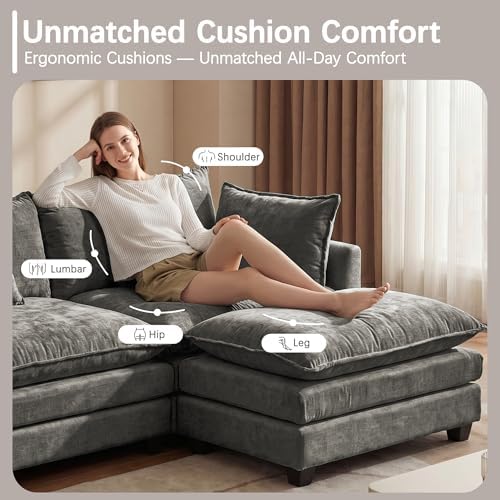 Modular Sectional Sofa 133" Oversized Cloud Couch - Image 4