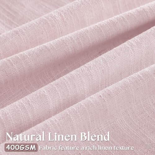 Light Pink Linen Pinch Pleat Curtains 102 Inch Length 2 Panels Set 40x102 - Image 3