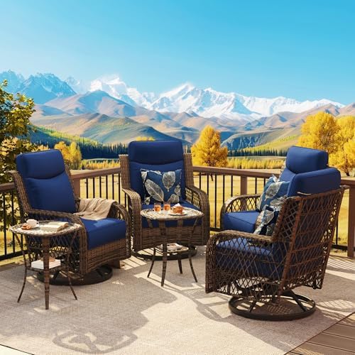 PIZZELLO Outdoor Swivel Rocker Chairs 6 Pieces by PIZZELLO