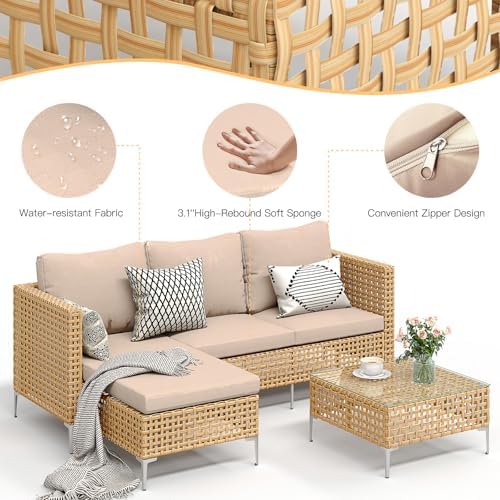 Small L-Shaped Patio Furniture Set - Image 4