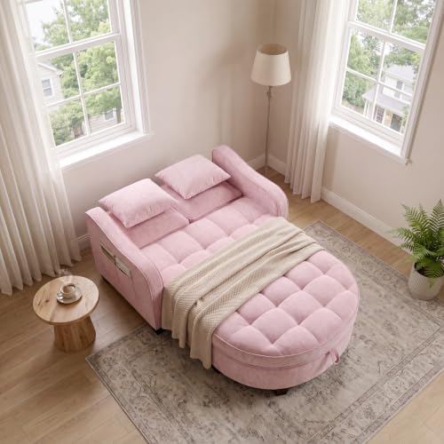 ERYE Chenille Tufted Loveseat Sofa and Ottoman Set - Image 3