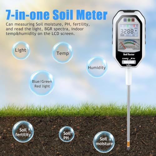 Soil Moisture Meter, 7-in-1 Soil PH Tester/Soil Moisture/Fertility - Image 7