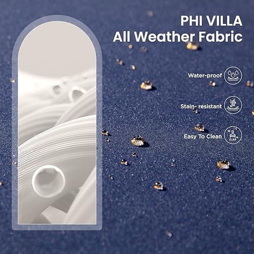 PHI VILLA 4 Piece Yellow Wicker Patio Furniture Set - Image 6