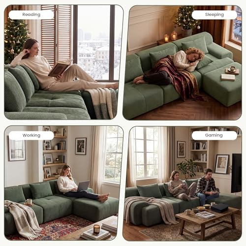 GRUSIGN 108'' Modular Boneless Sofa, Sectional Couch - Image 5