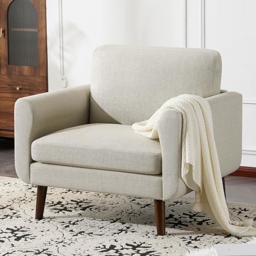 ELUCHANG Accent Chair Set of 1, Oversized Mid Century Modern Arm Chair by ELUCHANG
