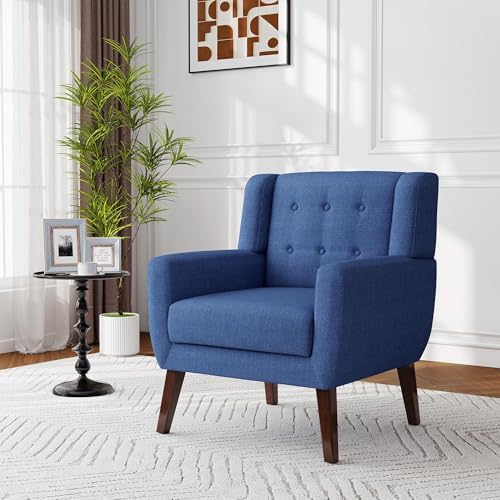 Accent Chair, Upholstered Armchair in Linen by Blissabod