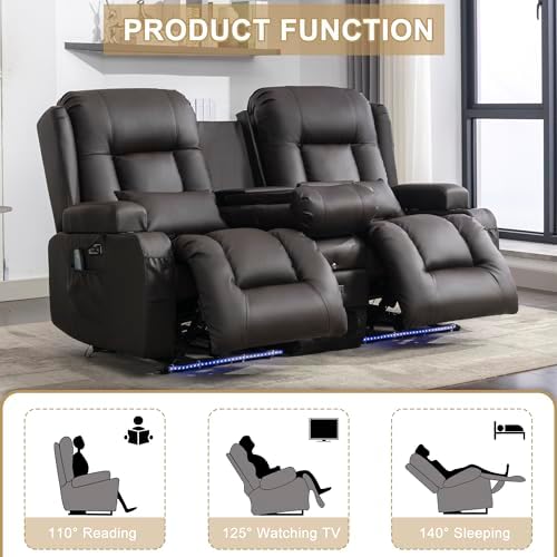 URRED Power Loveseat Recliner Sofa - Image 3