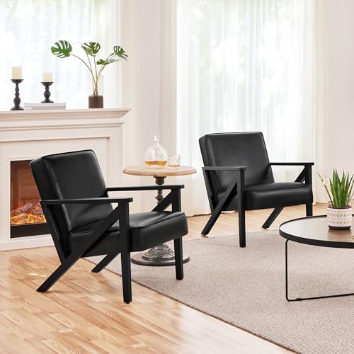 Yaheetech Mid-Century Modern Accent Chair, Lounge Chair - Image 4