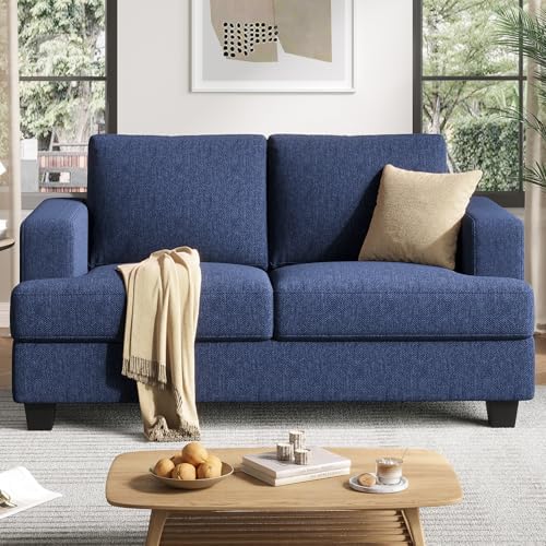 COPIAE 63 Inch Sofa with Extra Deep Seats Oversize, Linen Fabric 2 Seater Sofa by COPIAEMakesYourLifeMoreEnjoyable