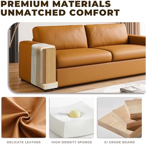 82.7'' Leather Sofa, 3-Seat Comfy Sectional Couch - Image 5