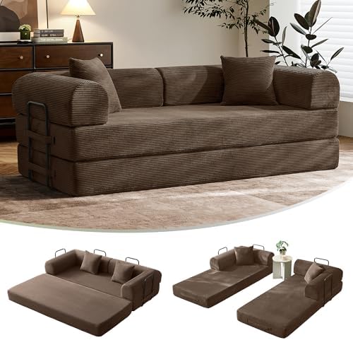 79" Convertible Futon Sofa Bed, Boneless Couch by SAVENICA