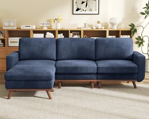 Vesgantti 97" Modular Sectional Sofa Dark Blue, L-Shaped Couch by Vesgantti