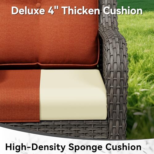 4-Piece Outdoor Couch Set, Includes Wicker Patio Sofa - Image 6