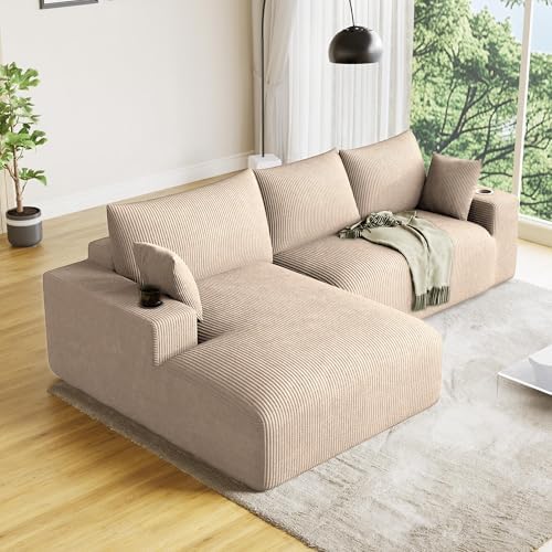 ONEMMLION 113" L-Shaped Cloud Boneless Couch Sofa - Image 3