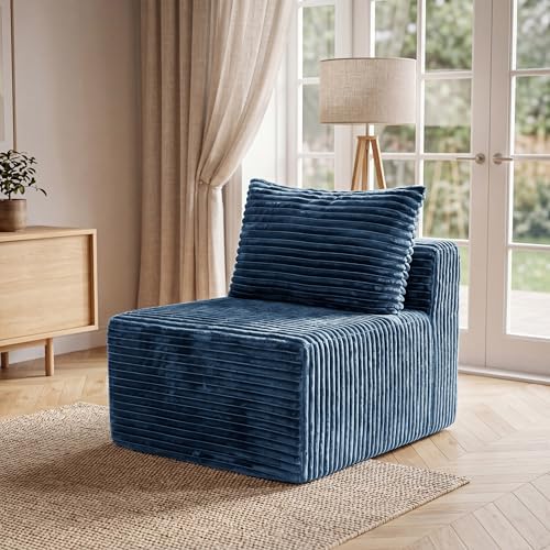 34.6”Modular Sectional Armless Middle Sofa Seat Boneless Corduroy Cloud Chair by ICCEQUEEFURNITURE