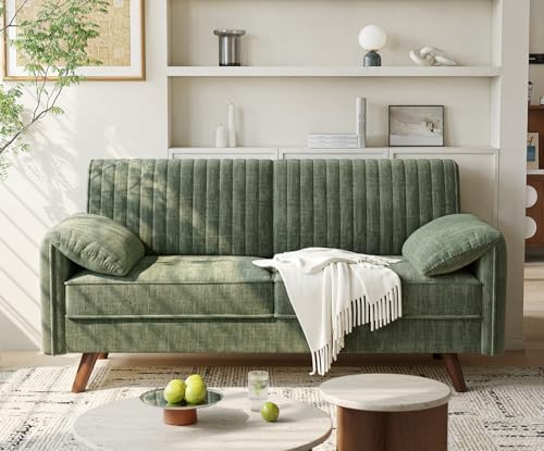 ONBRILL 64.5" Loveseat Sofa, Chenille Loveseat Couch by ONBRILL
