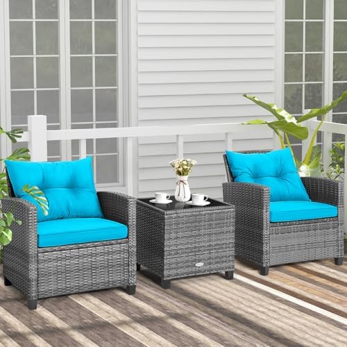 COSTWAY 3PCS Wicker Patio Furniture Set - Image 2