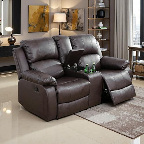 Manual Recliner Loveseat Set, Living Room Furniture Sets, 2 Seater Modern by Toseslo