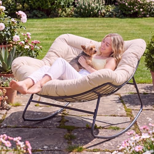 Papasan Rocking Chair, Oversized Outdoor Egg Chair by Dovov