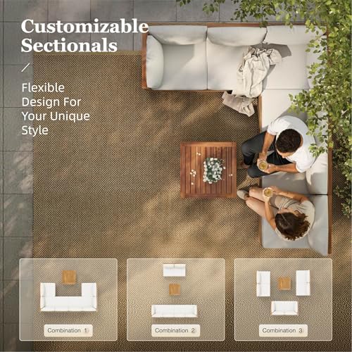 HERA'S HOUSE 5-Piece Wicker Rattan Patio Sectional Set - Image 7