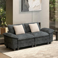 HERA'S HOUSE 88" Oversized Modular Sectional Loveseat Sofa, Chenille Blue by HERASHOUSE
