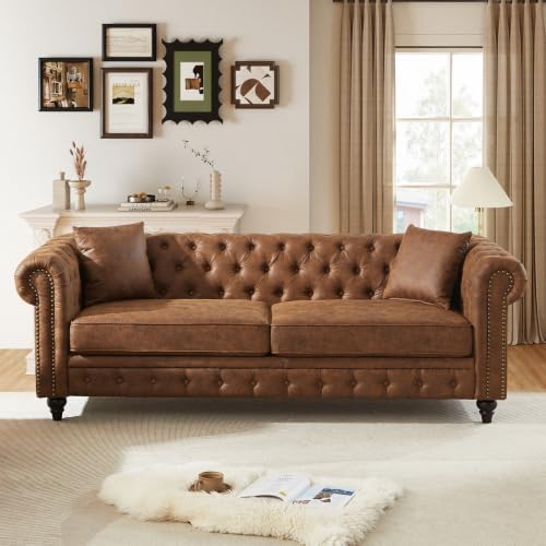 Mid Century Modern Chesterfield Oversized Couch by Unknown