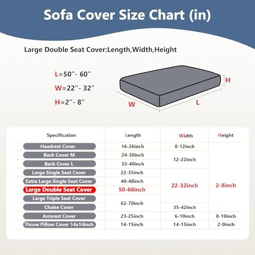 Yoovat Couch Cushion Covers for Sofa Couch Covers Wear-Resistant Universal Sofa - Image 3