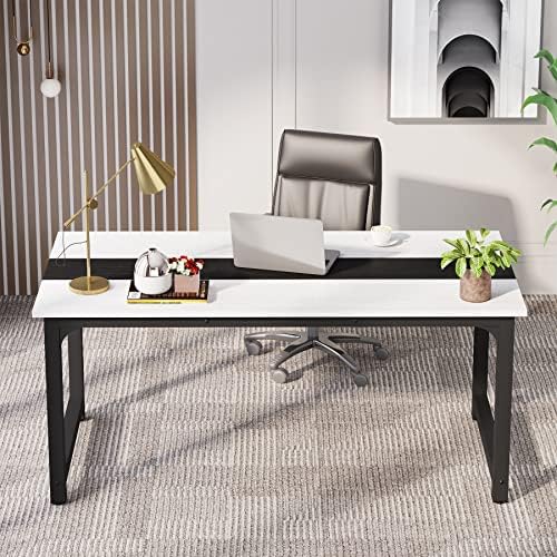 LITTLE TREE 70.8 Inch X-Large Executive Computer Office Desk - Image 4