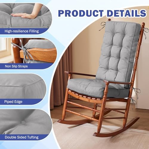 IPYNBAP Rocking Chair Cushion, Waterproof and Fade-Resistant Patio Chair - Image 5